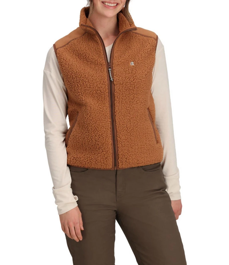 Royal Robbins Palisades Soft Sherpa Roll Edge Mock Neck Zip Front Vest