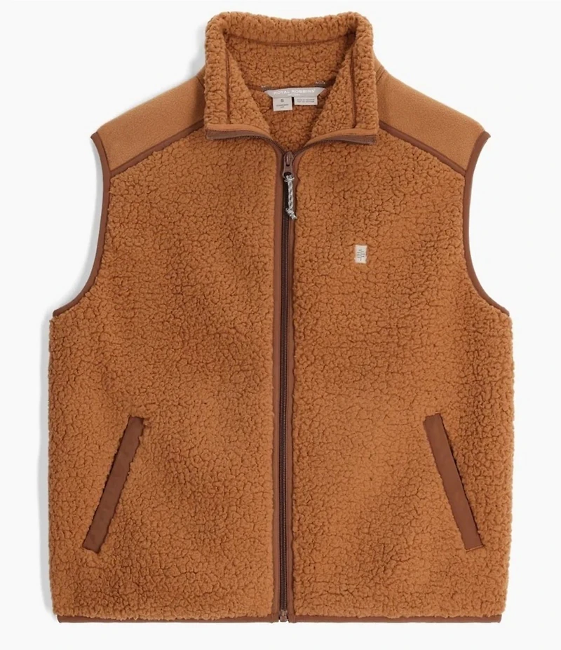 Royal Robbins Palisades Soft Sherpa Roll Edge Mock Neck Zip Front Vest