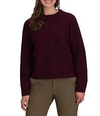 Royal Robbins Rockcraft Cable Merino Wool Double Layer Mock Neck Long Sleeve Sweater