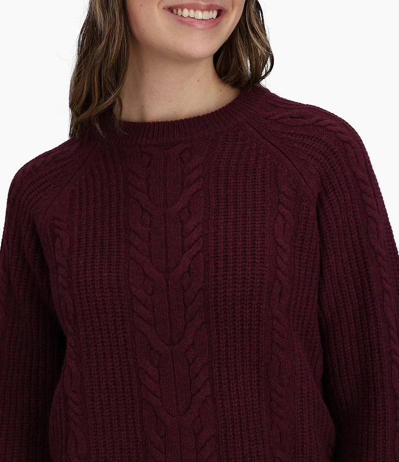 Royal Robbins Rockcraft Cable Merino Wool Double Layer Mock Neck Long Sleeve Sweater