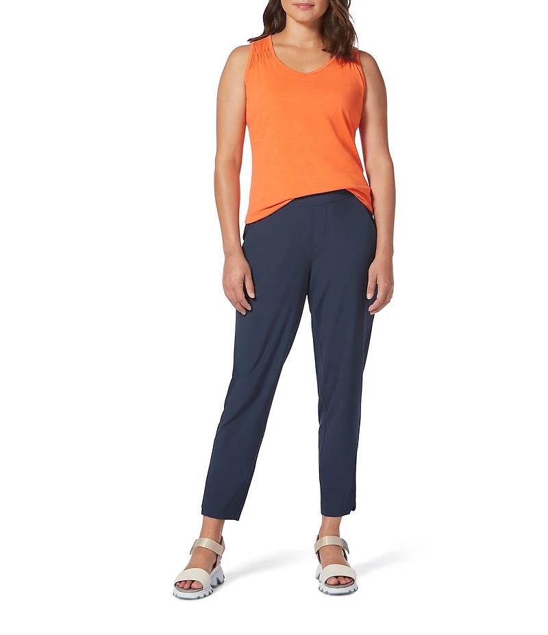 Royal Robbins Spotless Evolution Stretch Flat Front Elastic Waist Pull-On Straight Leg Pants