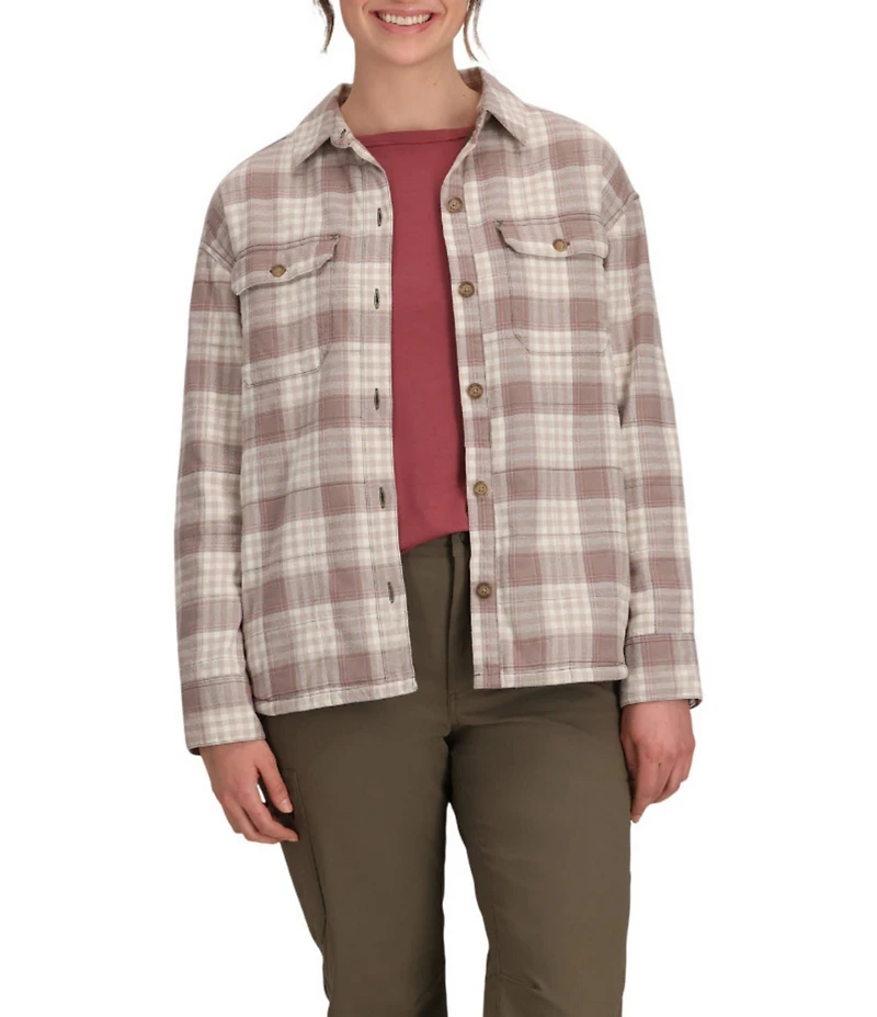 Royal Robbins Vista Flannel Plaid Point Collar Button Front Shacket