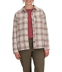 Royal Robbins Vista Flannel Plaid Point Collar Button Front Shacket