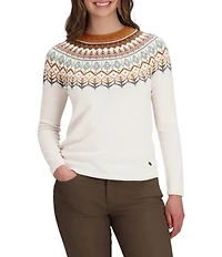 Royal Robbins Westlands Fairisle Pattern Crew Neck Long Sleeve Sweater