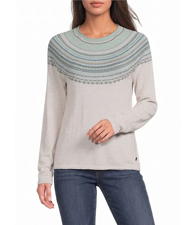 Royal Robbins Westlands Fairisle Pattern Crew Neck Long Sleeve Sweater