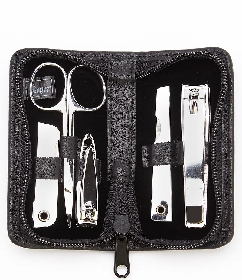 ROYCE New York Leather Deluxe Chrome Plated Mini-Manicure Kit
