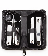 ROYCE New York Leather Deluxe Chrome Plated Mini-Manicure Kit