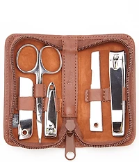 ROYCE New York Leather Deluxe Chrome Plated Mini-Manicure Kit