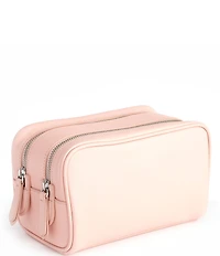 ROYCE New York Leather Double Zip Toiletry Bag