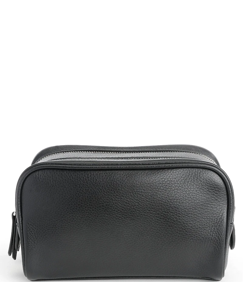 ROYCE New York Leather Double Zip Toiletry Bag
