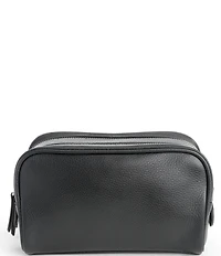 ROYCE New York Leather Double Zip Toiletry Bag