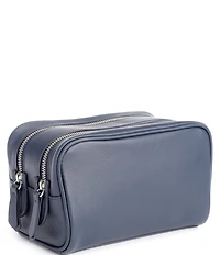 ROYCE New York Leather Double Zip Toiletry Bag