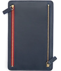 ROYCE New York Leather RFID Blocking Four Zip Organizer Travel Case