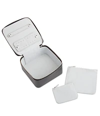 ROYCE New York Leather Zippered Travel Jewelry Organizer Case