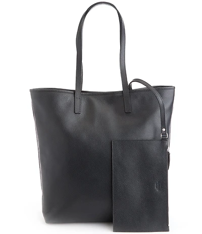 Royce New York Pebbled Grain Tall Tote Bag with Wristlet