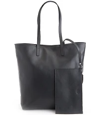 Royce New York Pebbled Grain Tall Tote Bag with Wristlet