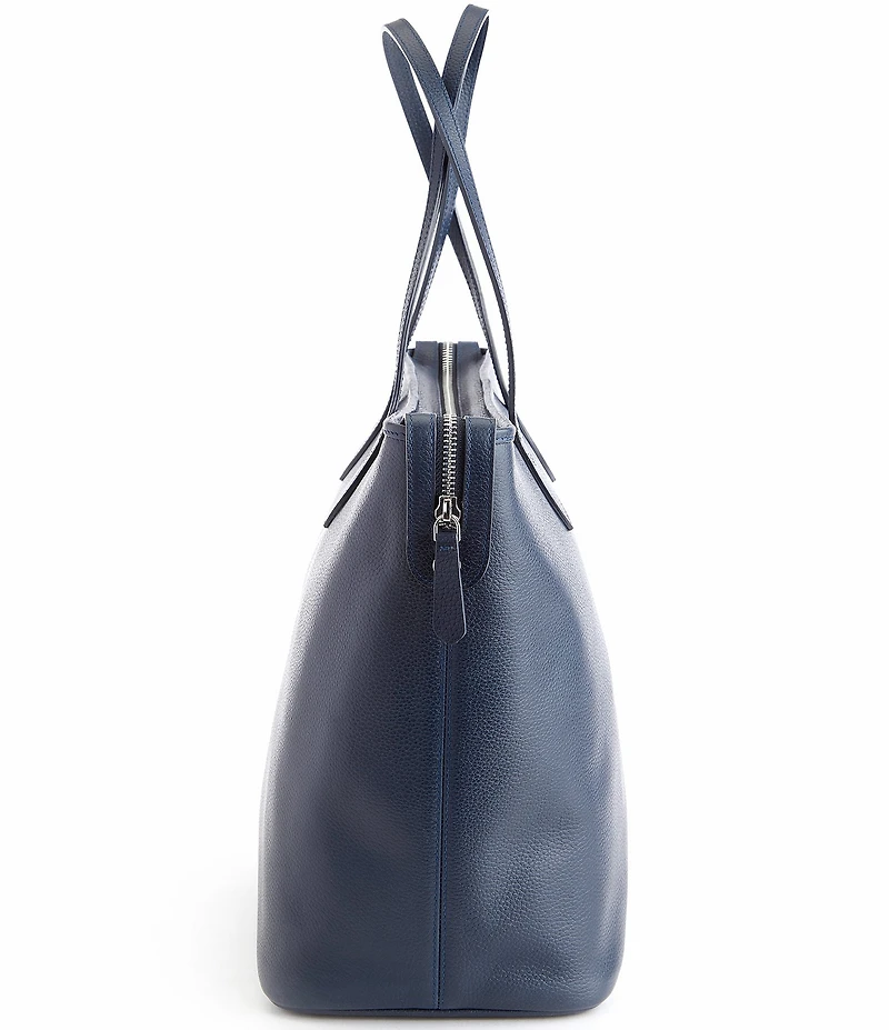 ROYCE New York Pebbled Grain Wide Tote Bag with Wristlet