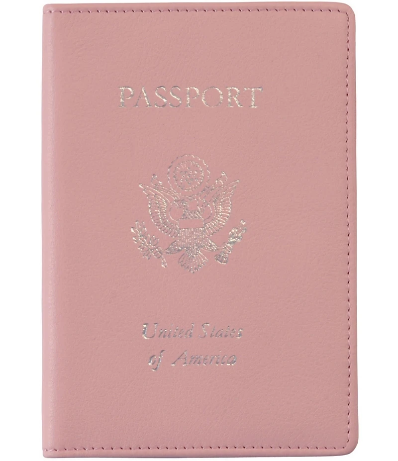 ROYCE New York RFID Blocking Gold Lettered Passport Case