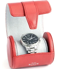 ROYCE New York Single Leather Executive Travel Roll