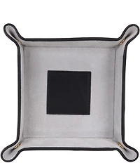 ROYCE New York Suede-Lined Catchall Leather Valet Tray