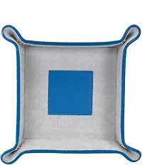 ROYCE New York Suede-Lined Catchall Leather Valet Tray