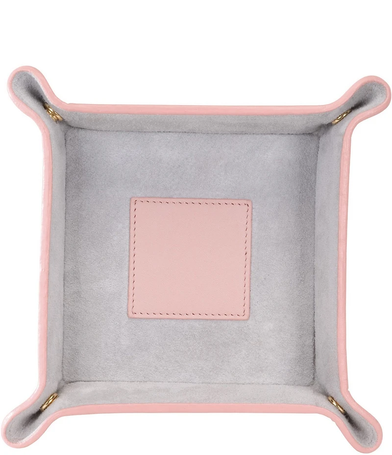 ROYCE New York Suede-Lined Catchall Leather Valet Tray