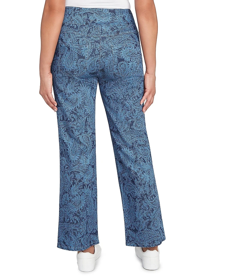 Ruby Rd. Allover Paisley Print Pull-On Ankle Jeans