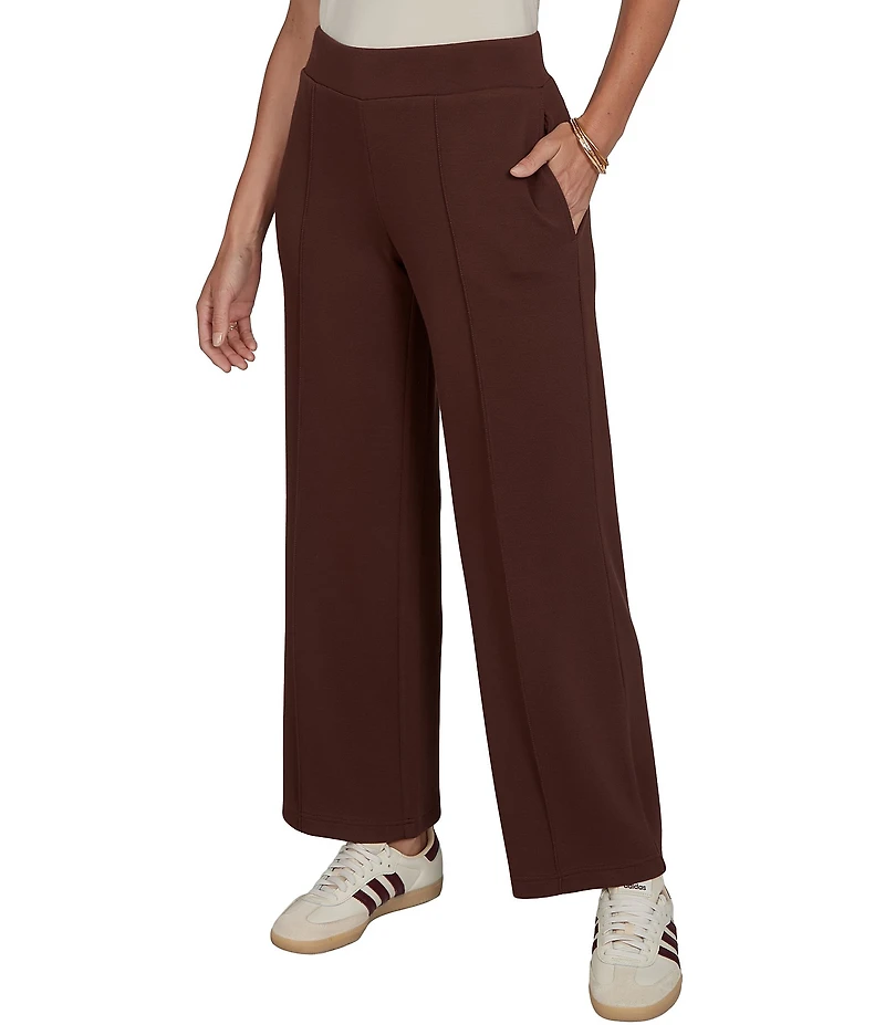 Ruby Rd. Coordinating Scuba Pique Wide Leg Pull-On Pants