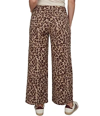Ruby Rd. Coordinating Stretch Denim Cheetah Print Wide Leg Pants