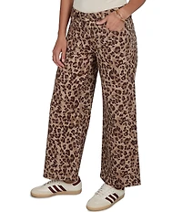 Ruby Rd. Coordinating Stretch Denim Cheetah Print Wide Leg Pants