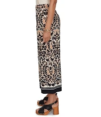 Ruby Rd. Coordinating Textured Woven Modern Damask Pull-On Crop Pant