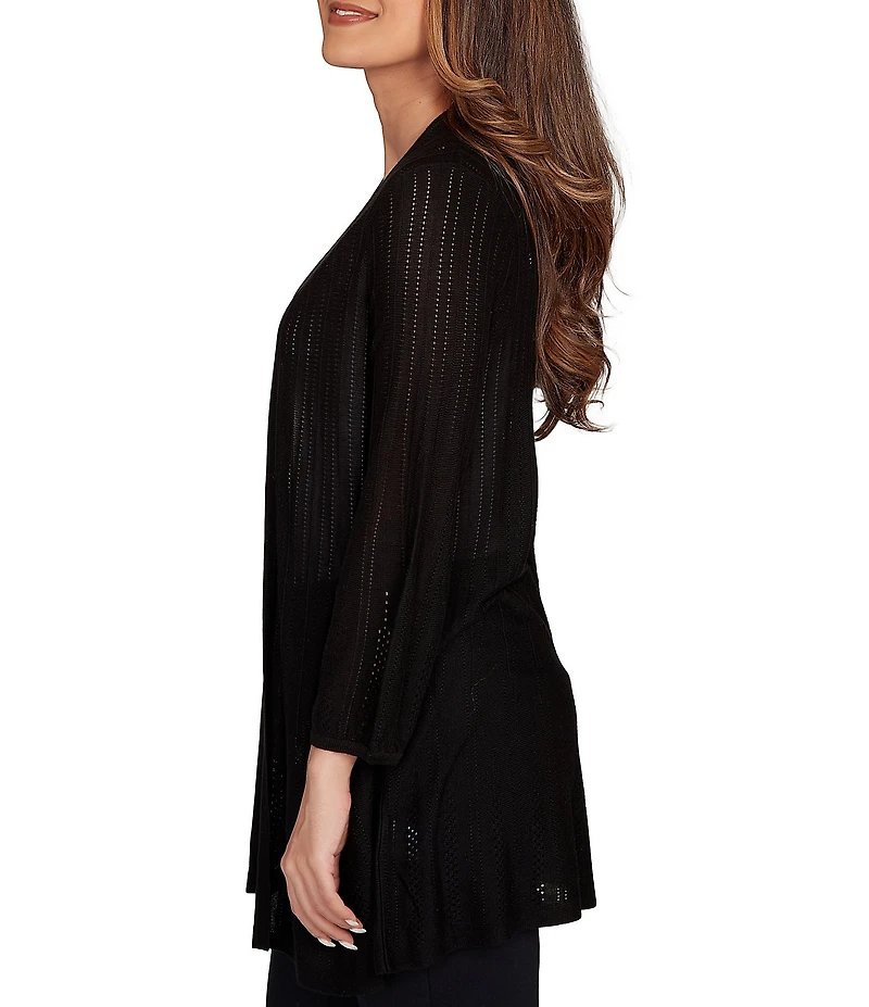 Ruby Rd. Cozy Ribbed 3/4 Sleeve Open-Front Cardigan