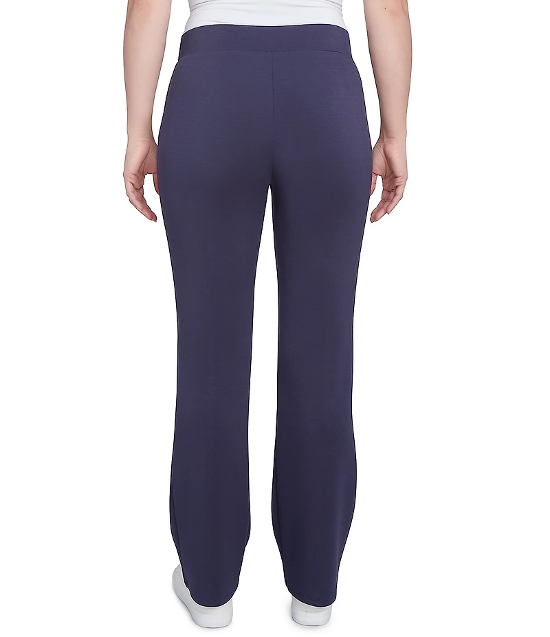 Ruby Rd. Double Knit Pintuck Detail Pull-On Straight Pants