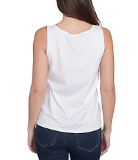 Ruby Rd. Embellished Scoop Neck Sleeveless Tank Top
