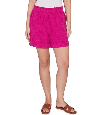 Ruby Rd. Embossed Gauze Paisley Tacked Cuff Pull-On Shorts