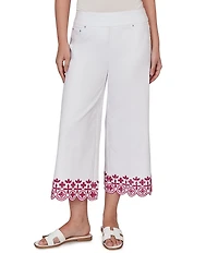 Ruby Rd. Embroidered Pull-On Denim Pants