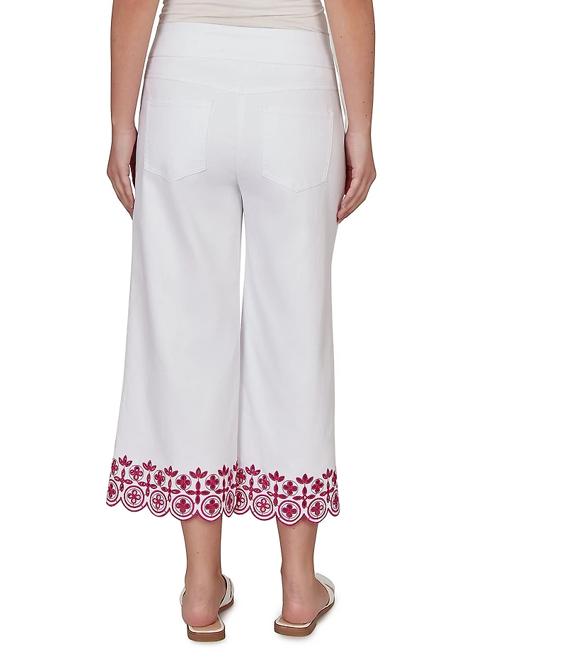 Ruby Rd. Embroidered Pull-On Denim Pants