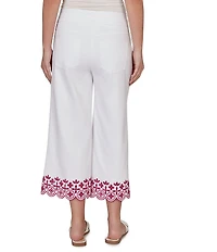 Ruby Rd. Embroidered Pull-On Denim Pants