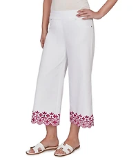 Ruby Rd. Embroidered Pull-On Denim Pants