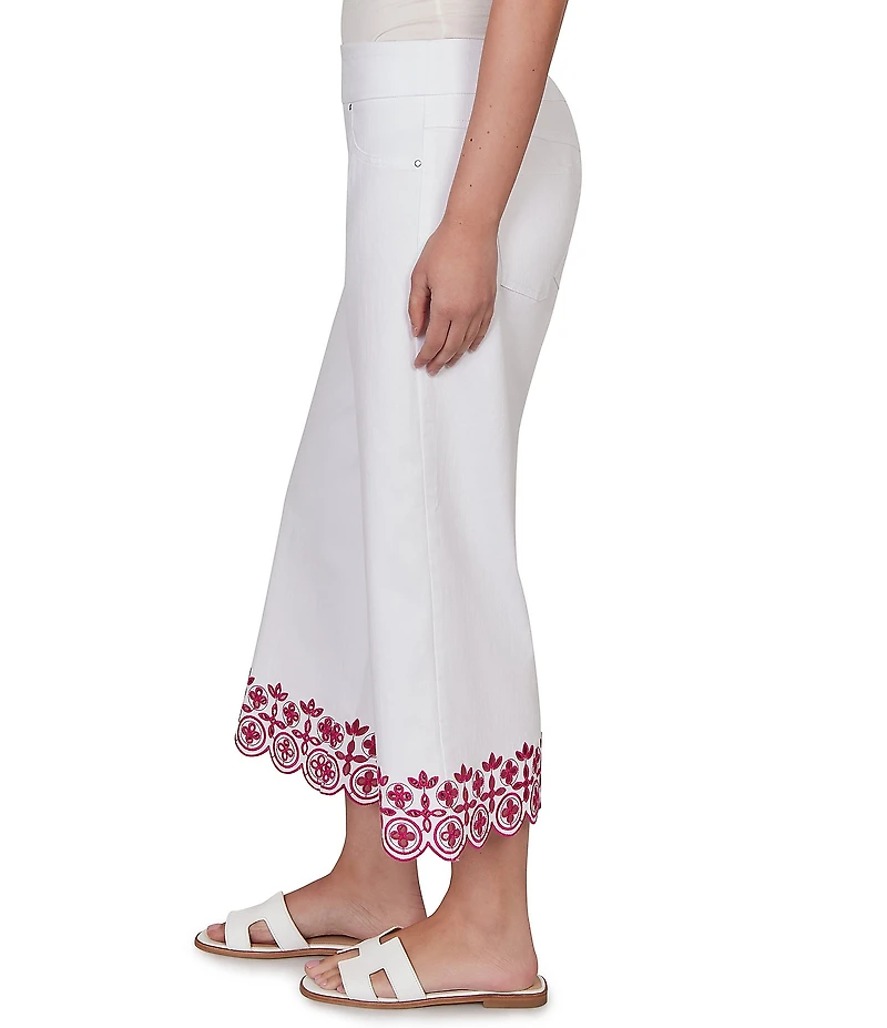 Ruby Rd. Embroidered Pull-On Denim Pants