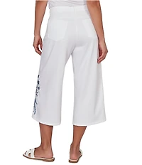 Ruby Rd. Embroidered Wide-Leg Capri Denim Pants