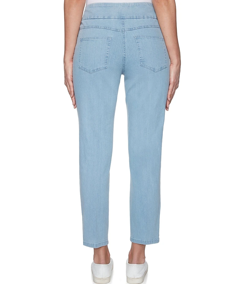 Ruby Rd. Extra Stretch Denim Straight Leg Ankle Pull-On Pants