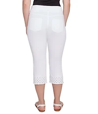 Ruby Rd. Eyelet Fringe Hem Pull-On Capri Pants