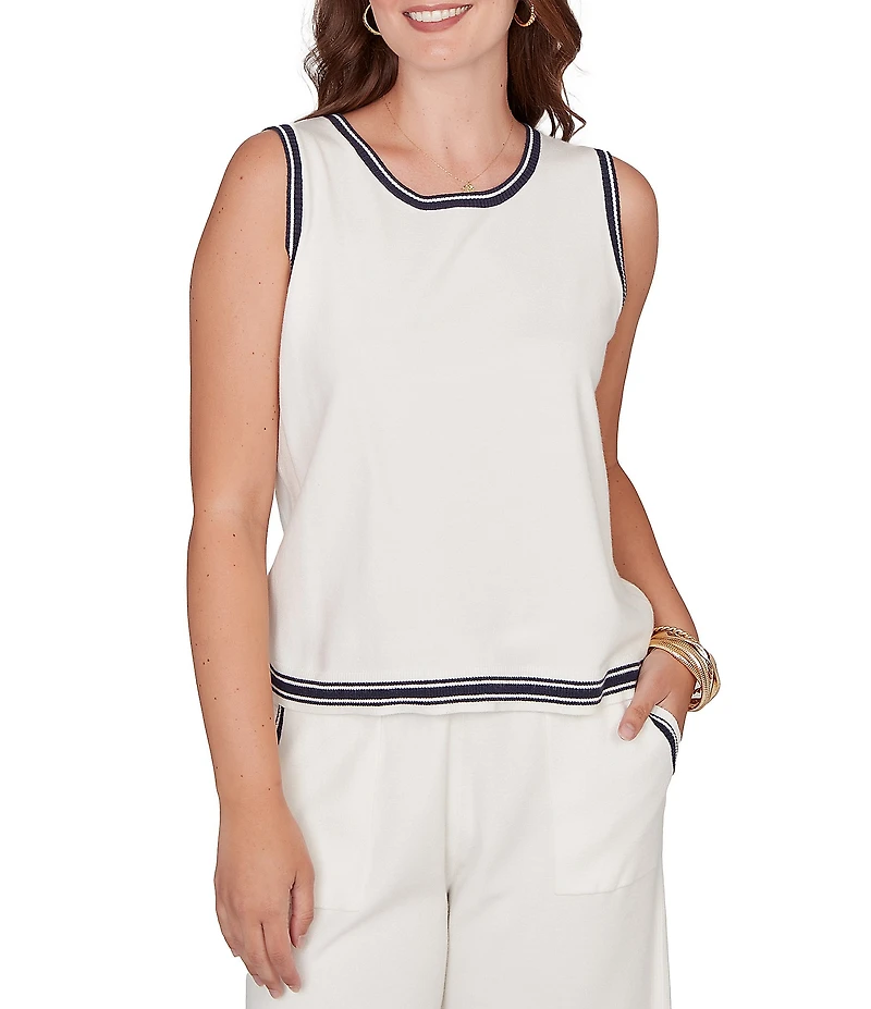 Ruby Rd. Fine Gauge Jersey Knit Scoop Neck Sleeveless Sweater Tank