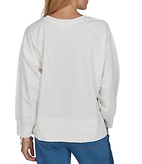 Ruby Rd. French Terry Touchdown Scoop Neck Long Sleeve Pullover