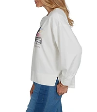 Ruby Rd. French Terry Touchdown Scoop Neck Long Sleeve Pullover
