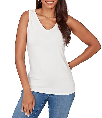 Ruby Rd. Jersey Knit Reversible Neck Sleeveless Tank