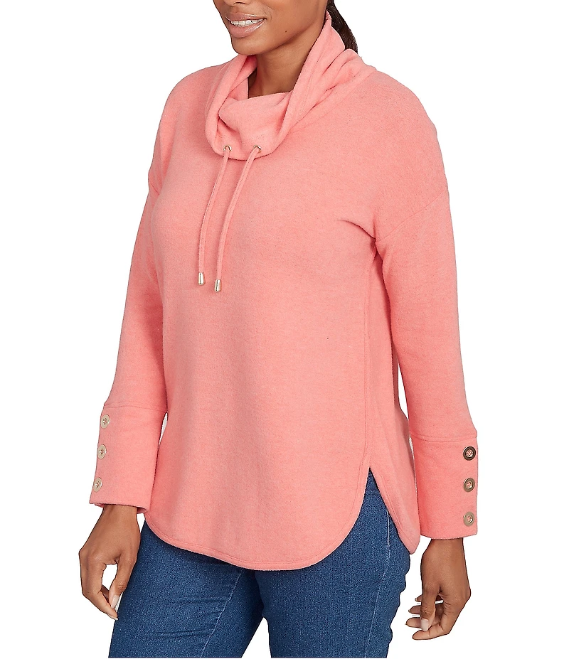 Ruby Rd. Knit Cowl Neck Long Sleeve Cozy Top