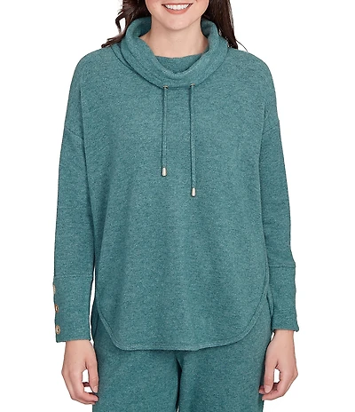 Ruby Rd. Knit Cowl Neck Long Sleeve Cozy Top