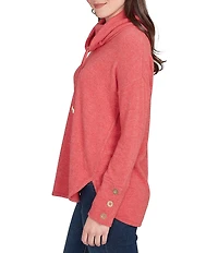 Ruby Rd. Knit Cowl Neck Long Sleeve Cozy Top